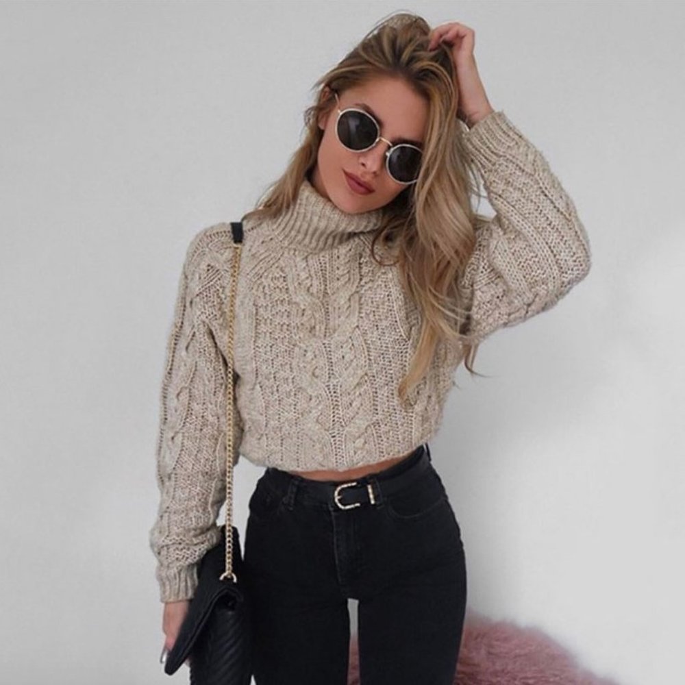 Turtleneck Crop Sweater